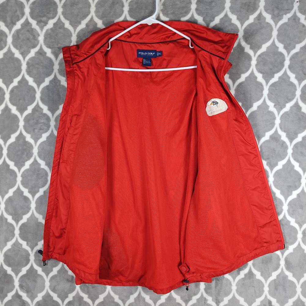 Polo Golf Ralph Lauren Vest Men XL Rust Orange Bandon Dunes Full Zip Performance - Picture 10 of 11